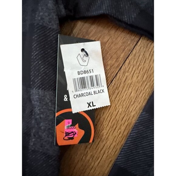 Burnside Jacket Hoodie Men's Houndstooth Black Plaid Tech Fleece 1/4 Zip Size XL - Picture 3 of 5